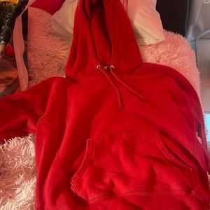 Red champion hoodie